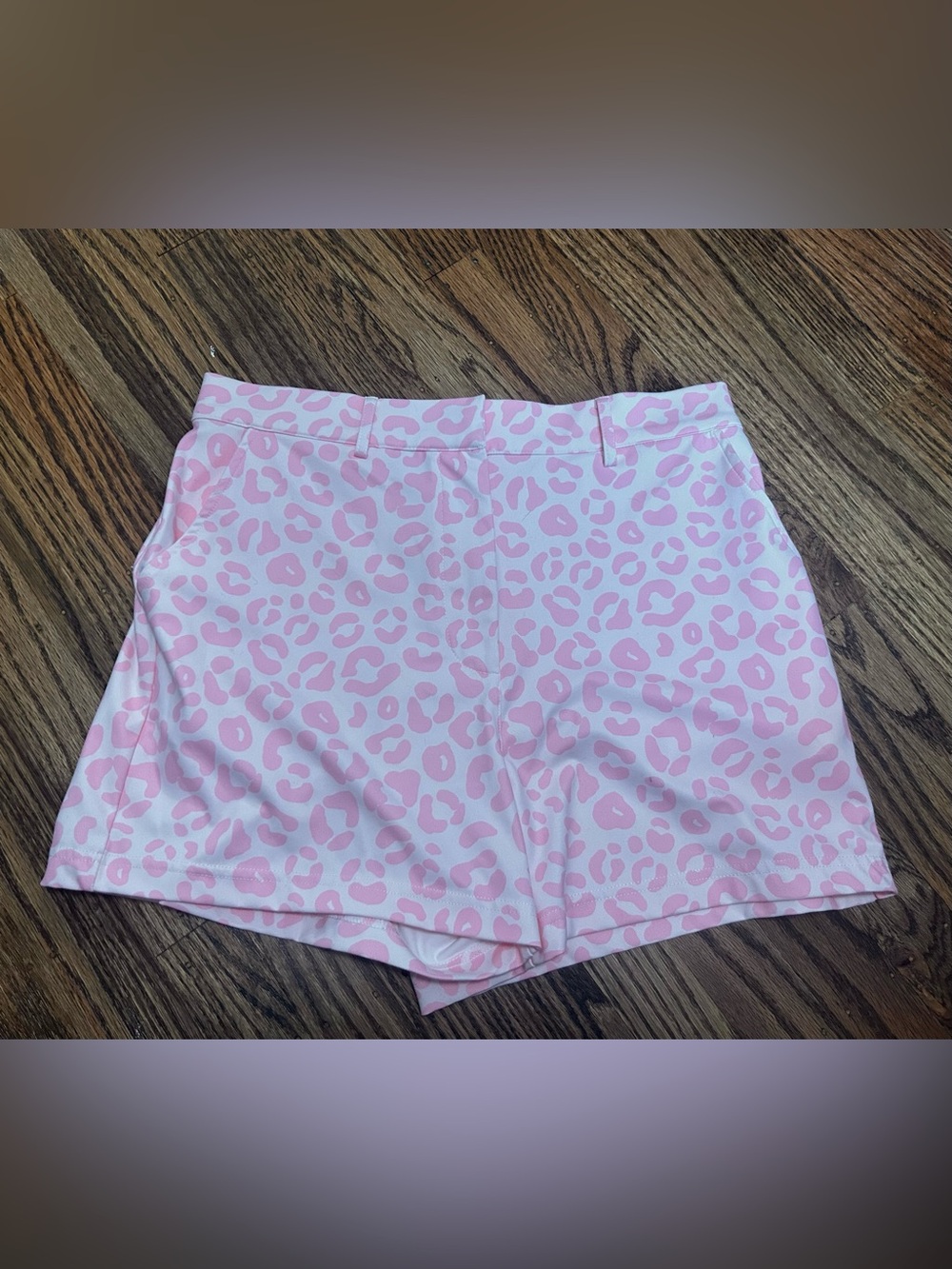 Salty wave pink leopard print shorts